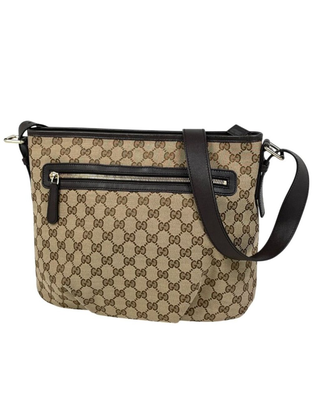 Gucci GG Pattern Shoulder Bag Canvas Brown
